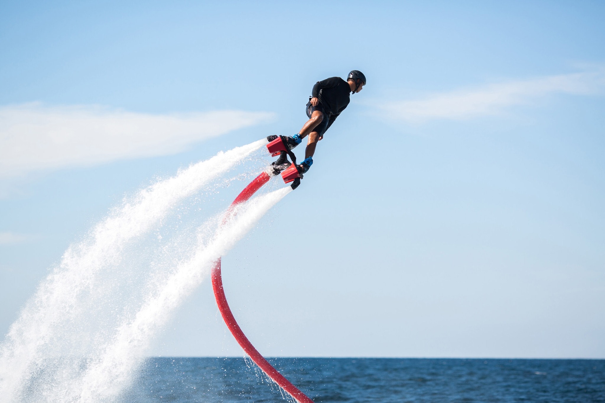 Flyboarding action shot
